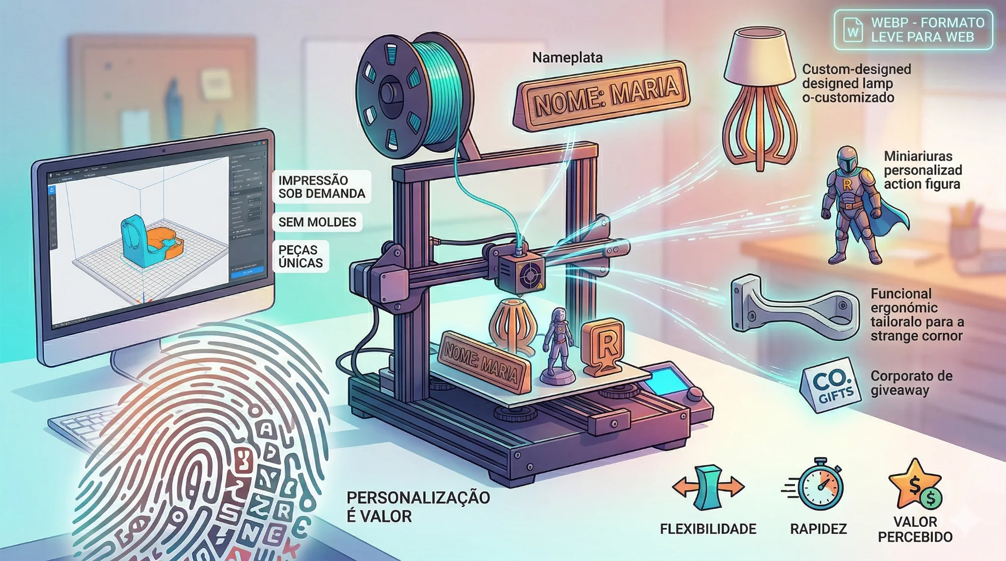 Por que a impressão 3D é perfeita para produtos personalizados?